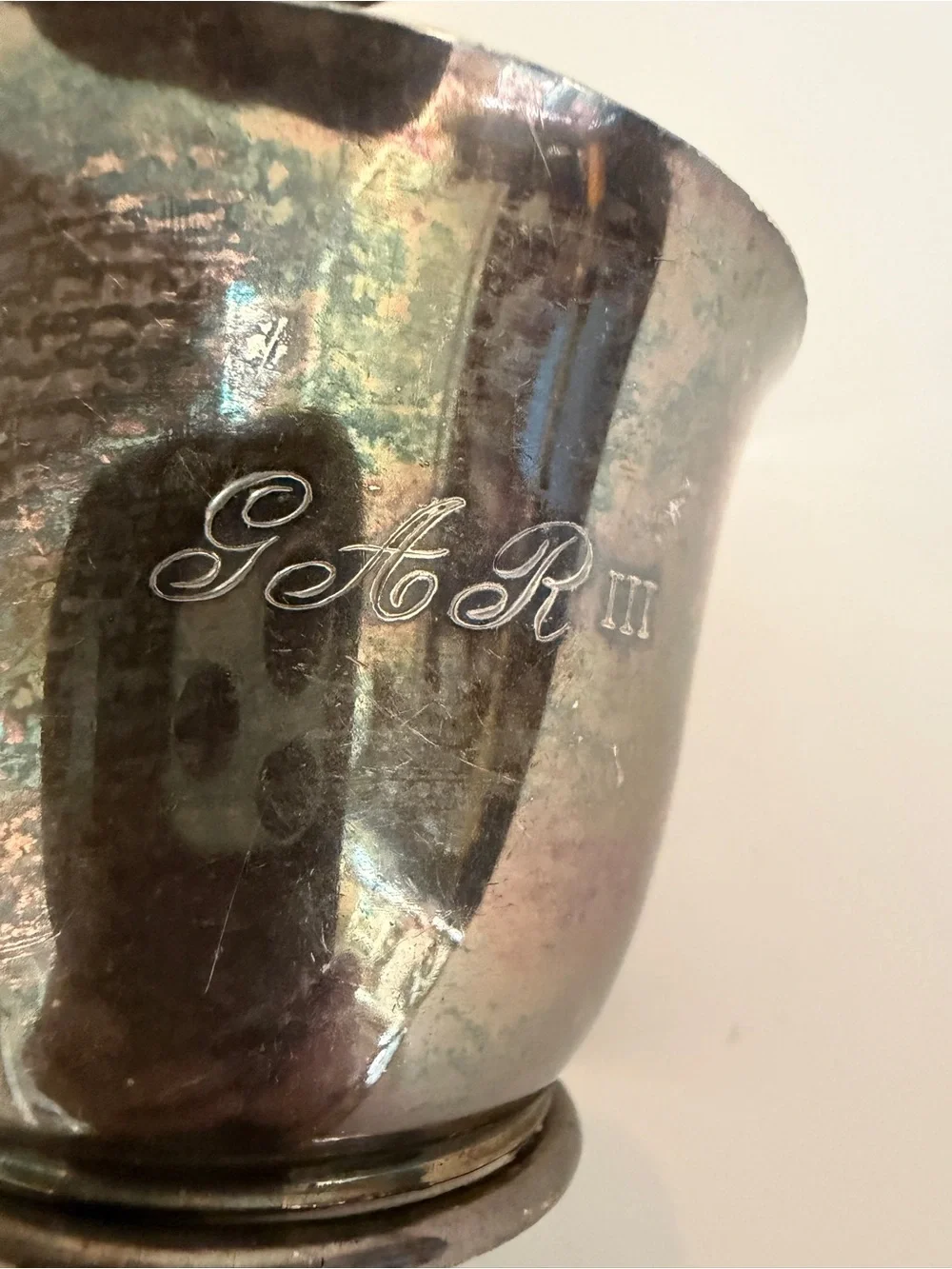 Vintage Jezler 800 Solid Silver Christening Cup Taufbecher Swiss Mid Century